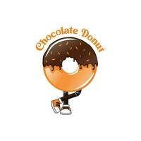 Chocolate Donut food brand delicious concept vector