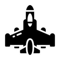 chorro avión glifo estilo icono, vector icono lata ser usado para móvil, ui, web