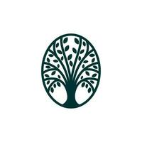 Oval tree logo icon design. Garden plant natural template. Oval tree of life branch with leaves business sign. Illustration vector, suitable for your design need, logo, illustration, animation, etc. vector