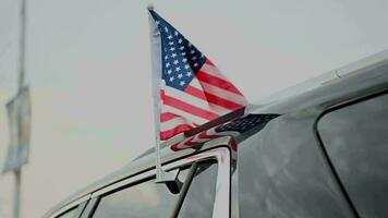 American Cars Dealership. Car with USA Flag video
