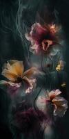 abstract ethereal flowers , generat ai photo