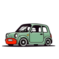 dinámica verde coche Bosquejo dibujos animados, icónico ilustración para cautivador automotor diseños png