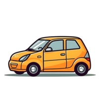 dinâmico amarelo carro brincar desenho animado, icônico ilustração para cativante automotivo desenhos png