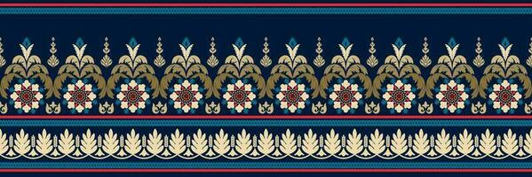 Paisley ethnic seamless pattern design. floral pattern with paisley and indian flower motifs. damask style pattern for textil and decoration vector