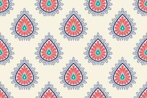 Paisley ethnic seamless pattern design. floral pattern with paisley and indian flower motifs. damask style pattern for textil and decoration vector