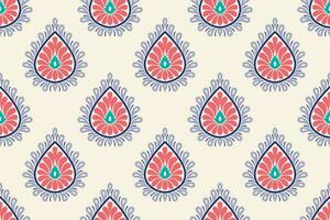 Paisley ethnic seamless pattern design. floral pattern with paisley and indian flower motifs. damask style pattern for textil and decoration vector