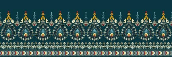 Paisley ethnic seamless pattern design. floral pattern with paisley and indian flower motifs. damask style pattern for textil and decoration vector
