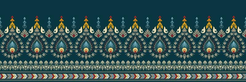 Paisley ethnic seamless pattern design. floral pattern with paisley and indian flower motifs. damask style pattern for textil and decoration