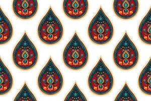 Paisley ethnic seamless pattern design. floral pattern with paisley and indian flower motifs. damask style pattern for textil and decoration vector