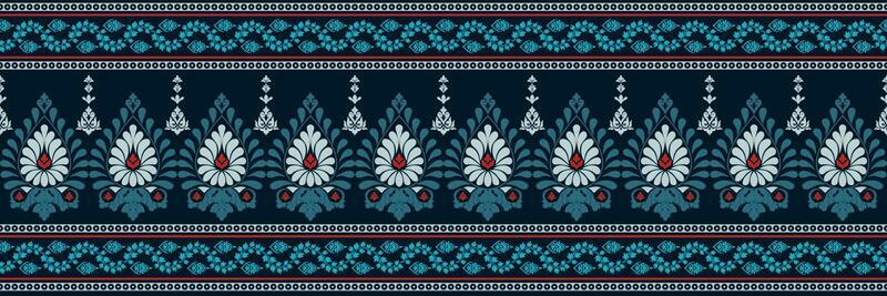 Paisley ethnic seamless pattern design. floral pattern with paisley and indian flower motifs. damask style pattern for textil and decoration