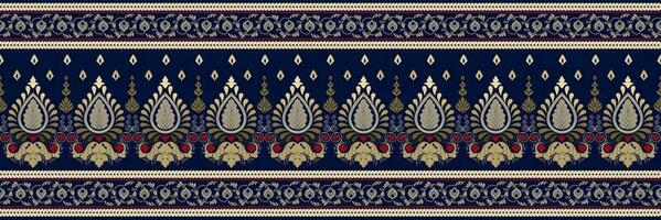 Paisley ethnic seamless pattern design. floral pattern with paisley and indian flower motifs. damask style pattern for textil and decoration vector