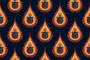 Paisley ethnic seamless pattern design. floral pattern with paisley and indian flower motifs. damask style pattern for textil and decoration vector