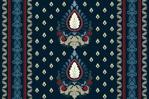 Paisley ethnic seamless pattern design. floral pattern with paisley and indian flower motifs. damask style pattern for textil and decoration vector