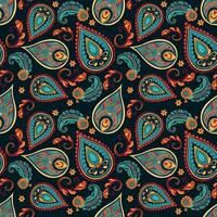 Paisley ethnic seamless pattern design. floral pattern with paisley and indian flower motifs. damask style pattern for textil and decoration vector