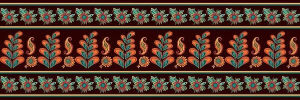 cachemir étnico sin costura modelo diseño. floral modelo con cachemir y indio flor motivos damasco estilo modelo para textil y decoración vector