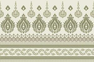 Paisley ethnic seamless pattern design. floral pattern with paisley and indian flower motifs. damask style pattern for textil and decoration vector