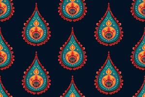 Paisley ethnic seamless pattern design. floral pattern with paisley and indian flower motifs. damask style pattern for textil and decoration vector