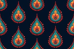 Paisley ethnic seamless pattern design. floral pattern with paisley and indian flower motifs. damask style pattern for textil and decoration vector