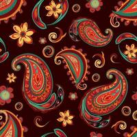 Paisley ethnic seamless pattern design. floral pattern with paisley and indian flower motifs. damask style pattern for textil and decoration vector