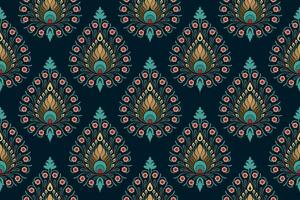 Paisley ethnic seamless pattern design. floral pattern with paisley and indian flower motifs. damask style pattern for textil and decoration vector