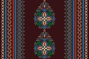 Paisley ethnic seamless pattern design. floral pattern with paisley and indian flower motifs. damask style pattern for textil and decoration vector