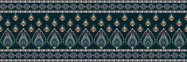 Paisley ethnic seamless pattern design. floral pattern with paisley and indian flower motifs. damask style pattern for textil and decoration vector