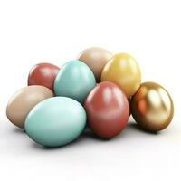 easter eggs isolated on white background, generate ai photo