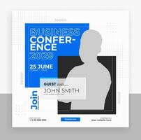 business conference social media post template vector