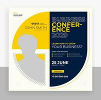 business conference social media post template vector