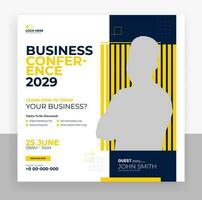 business conference social media post template vector