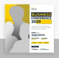 business conference social media post template vector