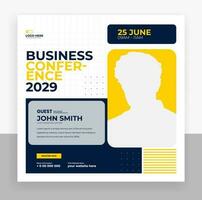 business conference social media post template vector