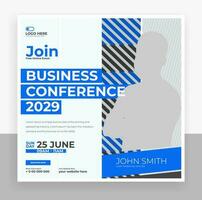 business conference social media post template vector