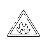 Firefighter and Fire department line icon. Included the icons as fire, fireman, burn, emergency, hydrant, alarm and more. Fire warning or alert sign. vector