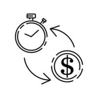 easy instant credit, loan payment, fast money icon, finance thin line symbol for web and time or clock on white background - editable stroke vector illustration eps 10.