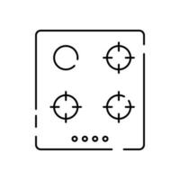 gas estufa línea icono vector símbolo ilustración cocina. casa accesorios.