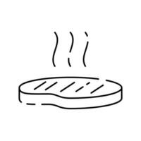 Cooking line icon. Boiling time, Frying pan and Kitchen utensils. Recipe pf chef linear vector. Restaurant with cook and meal. Beef steak and barbecue picnic. vector