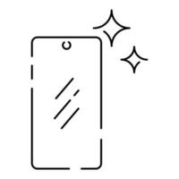 Selfie vector line icon. Take a selfie photo. cell phone front camera and selfie stick. Smartphone device symbol illustration.