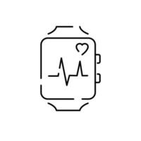 Fitness and Gym line icons. Sport and Fitness Icons Set vector design. Black and White Icon Series Fitness Icon. Healthy lifestyle. Smart watch heart rate.