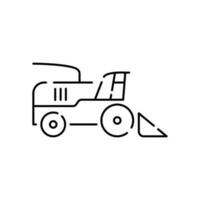 Farm and Agriculture Line Icons. Global farming and farmers. Plantation or Gardening Objects. Village. Agricultural and farm machinery. Combine harvester. vector