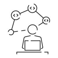 Programming and Development related vector line icons. Web and Application Development outline icon set. Coding and Programming line icon.