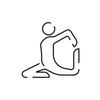 Yoga exercise line icon. Vector yoga poses meditation.