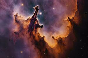 Capturing the stunning details of the Eagle Nebula, a star-forming region that includes the famou, generate ai photo