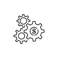 Process icon vector line, Gear Process, Development. Finance or economy money sign.