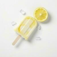 lemon Popsicle isolated on white background, generate ai photo