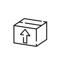 Logistics and Shipping box line icons. Delivery cargo. Upload arrow. vector