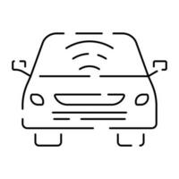 Electric car line icon. Electrical automobile cable contour and plug charging black symbol. Eco friendly electro auto vehicle concept. Vector electricity illustration. Hydrogen car.