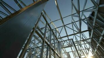 Modern Newly Developed Skeleton Steel Frame Structure. Camera Movement video