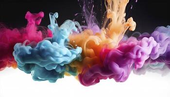 Abstract soft colorful ink splash in water background , photo
