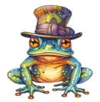 Watercolor funny frog . png